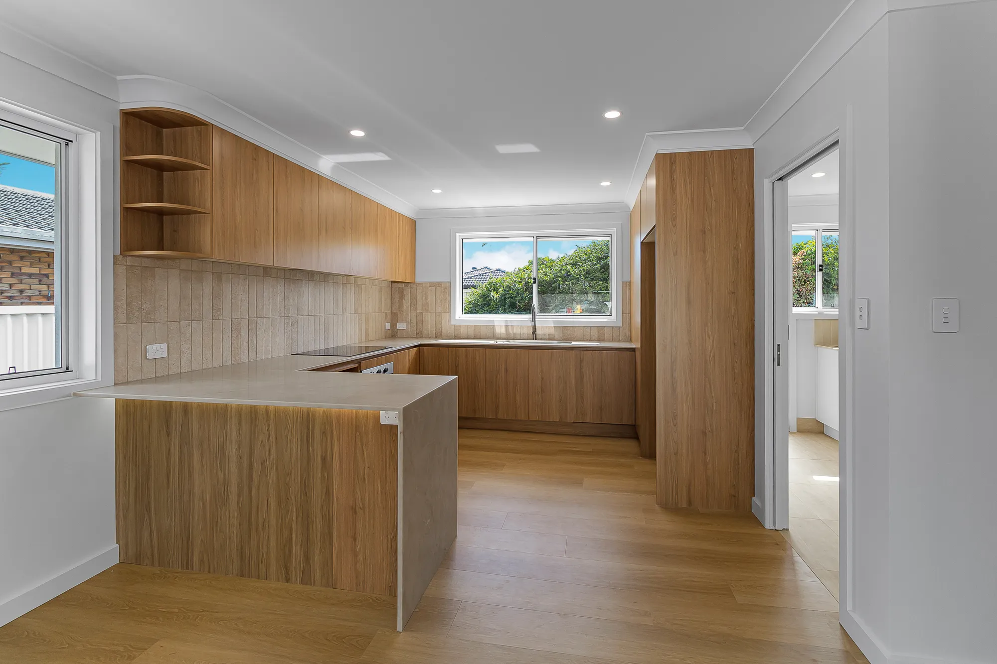 Renovated timber kitchen in a full home renovation on the Gold Coast